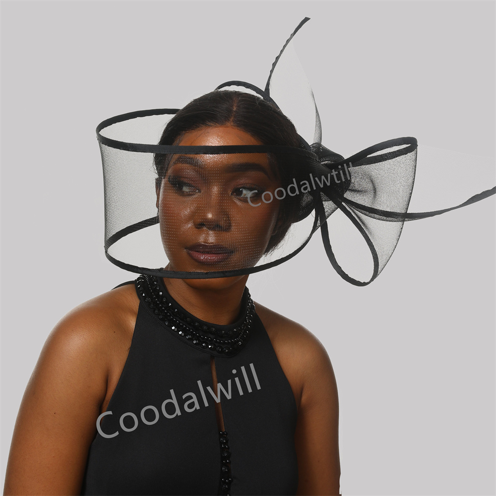 Women'S Fashion Kentucky Derby - Chapeau Fascinateur Noir et Blanc pour