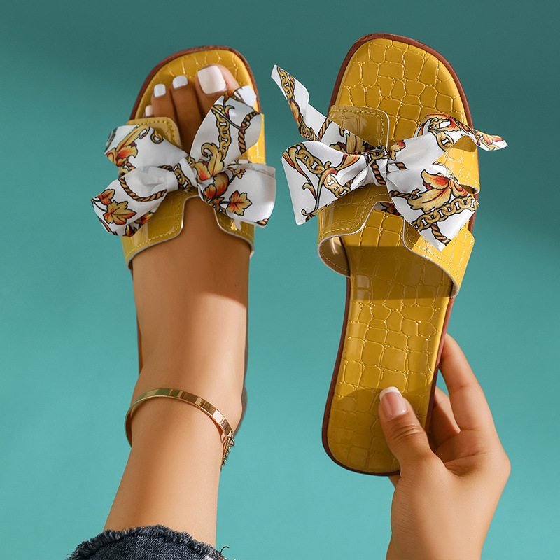 Sandales plates à nœud pour fe - Women'S Fashion Korea avis et prix