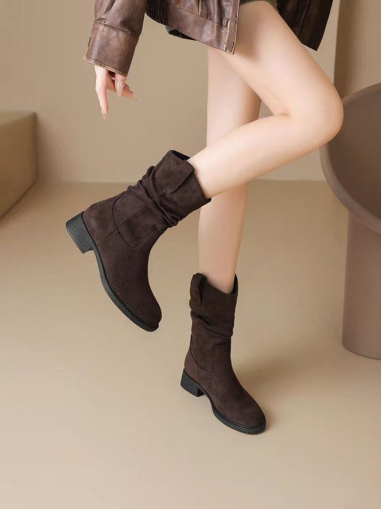 Bottes mi-mollet à talon bloc  - Women'S Fashion Korea avis et prix